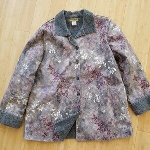 TravelSmith Woman's Jacket/Faux Suede w Plush Inside/Outerwear/L/button front